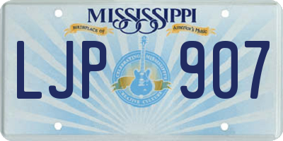 MS license plate LJP907