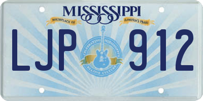 MS license plate LJP912