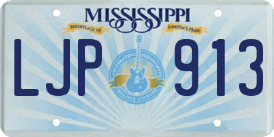 MS license plate LJP913