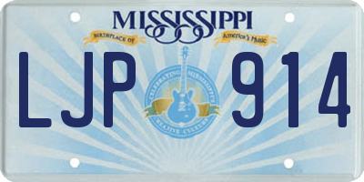 MS license plate LJP914