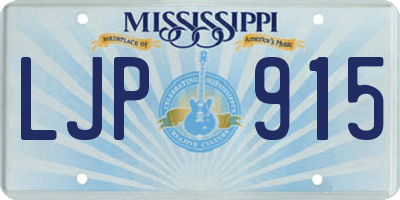 MS license plate LJP915