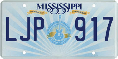 MS license plate LJP917