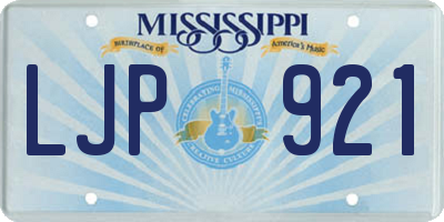 MS license plate LJP921