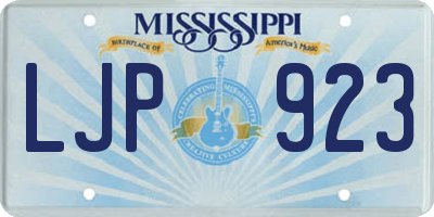 MS license plate LJP923