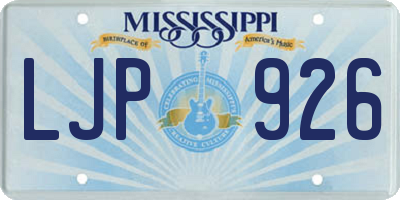 MS license plate LJP926