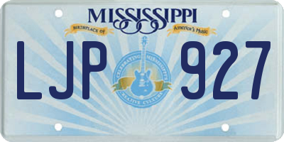 MS license plate LJP927