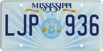 MS license plate LJP936