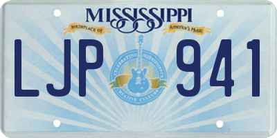 MS license plate LJP941