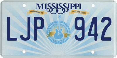 MS license plate LJP942