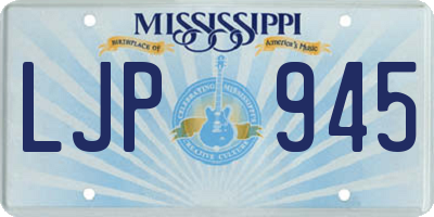 MS license plate LJP945