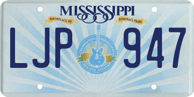 MS license plate LJP947