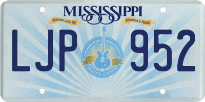 MS license plate LJP952
