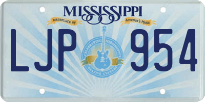 MS license plate LJP954