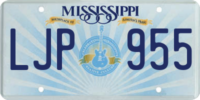 MS license plate LJP955