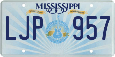 MS license plate LJP957