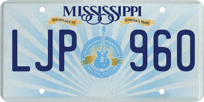 MS license plate LJP960
