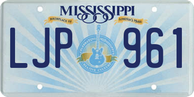 MS license plate LJP961
