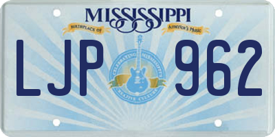 MS license plate LJP962