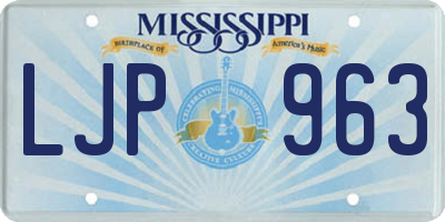 MS license plate LJP963