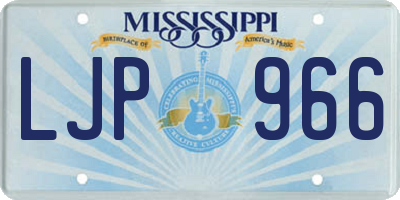 MS license plate LJP966