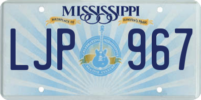 MS license plate LJP967