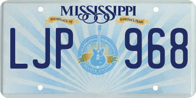 MS license plate LJP968