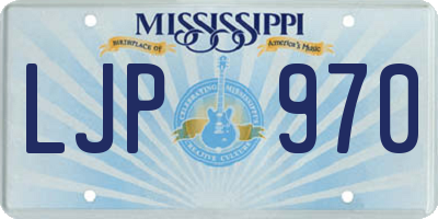 MS license plate LJP970
