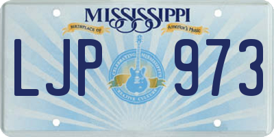 MS license plate LJP973
