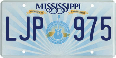 MS license plate LJP975