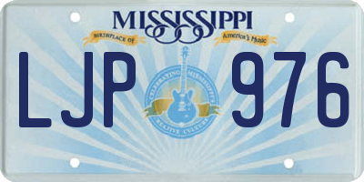 MS license plate LJP976
