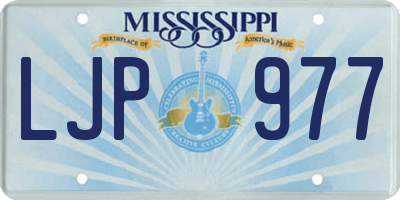 MS license plate LJP977