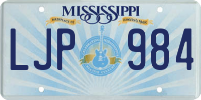 MS license plate LJP984