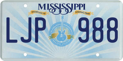 MS license plate LJP988