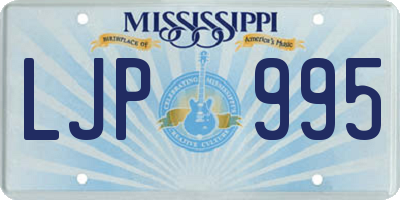 MS license plate LJP995