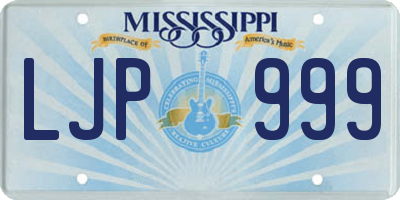 MS license plate LJP999