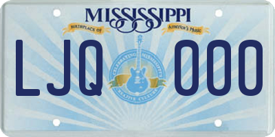 MS license plate LJQ000