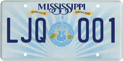 MS license plate LJQ001
