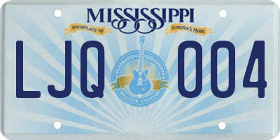 MS license plate LJQ004