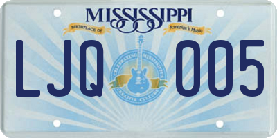 MS license plate LJQ005