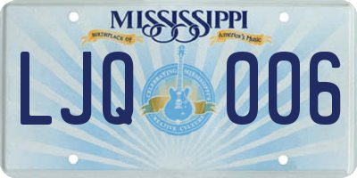 MS license plate LJQ006