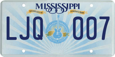 MS license plate LJQ007