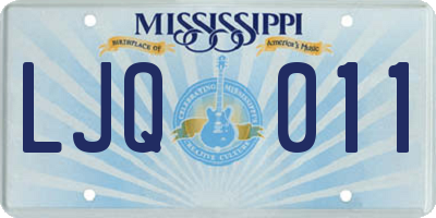 MS license plate LJQ011