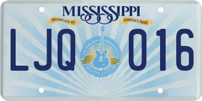 MS license plate LJQ016