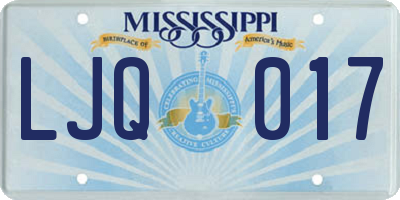 MS license plate LJQ017