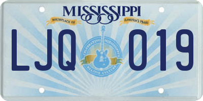 MS license plate LJQ019