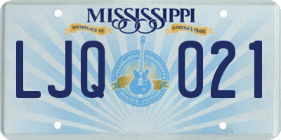 MS license plate LJQ021