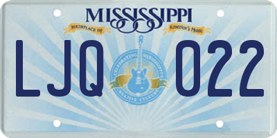 MS license plate LJQ022