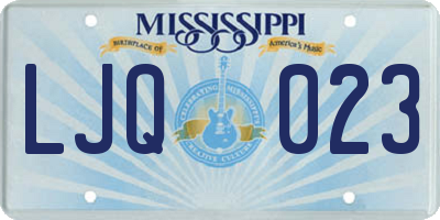 MS license plate LJQ023