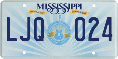 MS license plate LJQ024