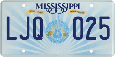 MS license plate LJQ025
